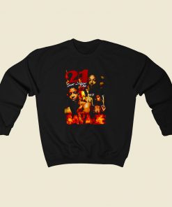 21 Savage Saint Laurent 80s Sweatshirt Style