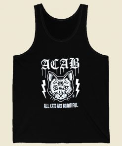 Acab All Cats Are Beautiful Retro Mens Tank Top