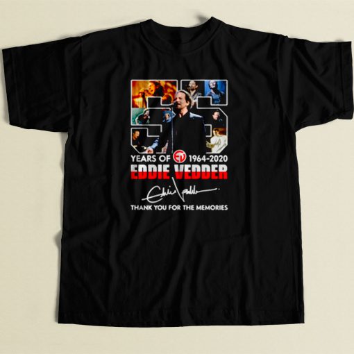Eddie Vedder 55 Years Signature 80s Mens T Shirt