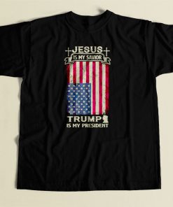 Jesus Is My Savior Trump Is My President 80s Mens T Shirt