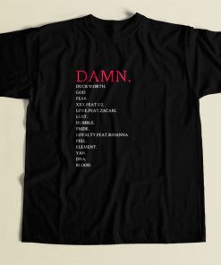 Kendrick Lamar Damn Songlist 80s Mens T Shirt