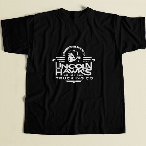 Lincoln Hawks Trucking 80s Mens T Shirt