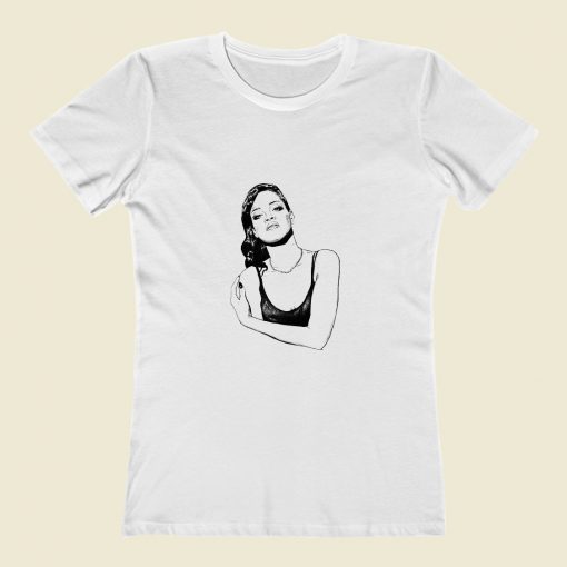 Rihanna Sketch Art Classic Women T Shirt