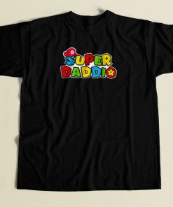 Super Daddio Mario Bros 80s Mens T Shirt