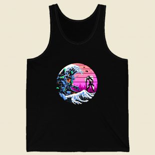 The Great Wave Off Evangelion Retro Mens Tank Top