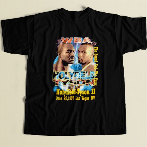 Vintage 90s Wba Holyfield Vs Tyson 80s Mens T Shirt