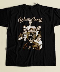 West Coast Hip Hop Legends 2pac Compton Rappers 80s Mens T Shirt
