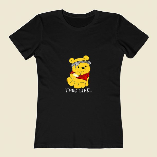 Winnie The Pooh Thug Life 80s Womens T shirt