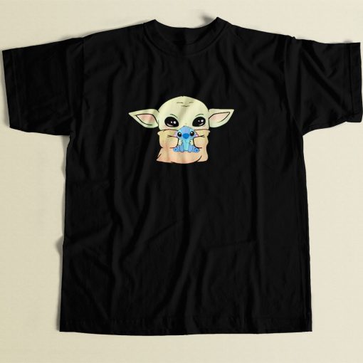 Baby Yoda Hug Stitch 80s Men T Shirt