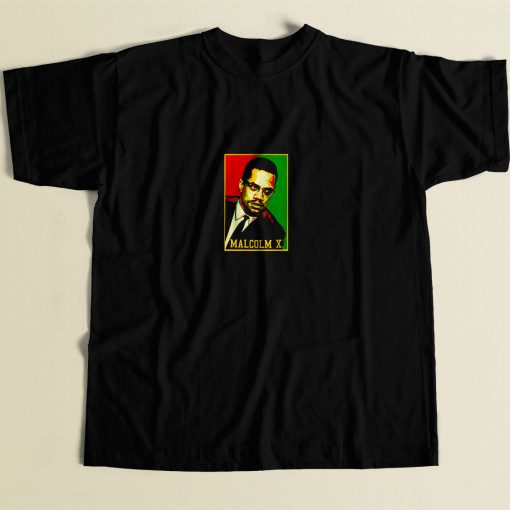 Black History Month African Civil Rights Activist Malcom X 80s Men T Shirt