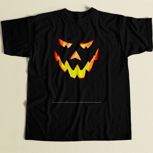 Evil Pumpkin Monster Face Halloween 80s Men T Shirt