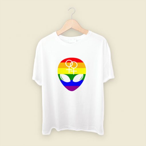 Gay Pride Flag Alien Men T Shirt Style