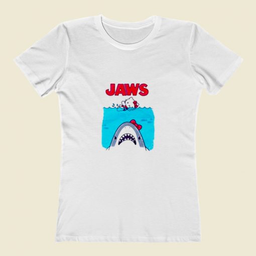 Hello Kitty Jaws Parody Women T Shirt Style