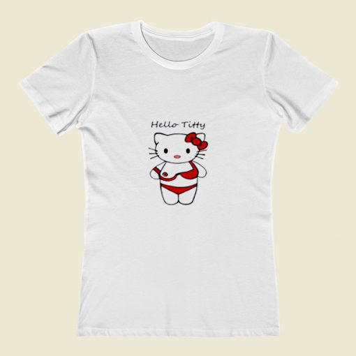 Hello Titty Funny Parody Hello Kitty Women T Shirt Style