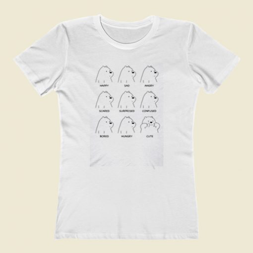 Ice Bear Moods Women T Shirt Style
