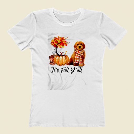 Its Fall Yall Goldendoodle Women T Shirt Style