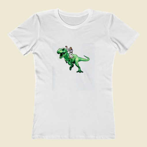 Jesus Riding A Dinosaur Women T Shirt Style