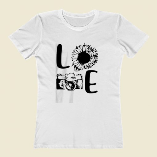 Love Camera Sunflower Women T Shirt Style