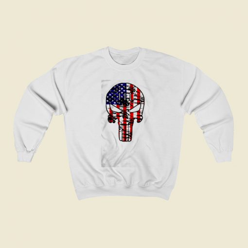 Skull American Flag Christmas Sweatshirt Style