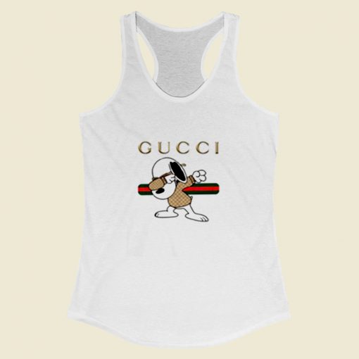 Snoopy Dabbing Gucci Joe Cool Stay Stylish Women Racerback Tank Top