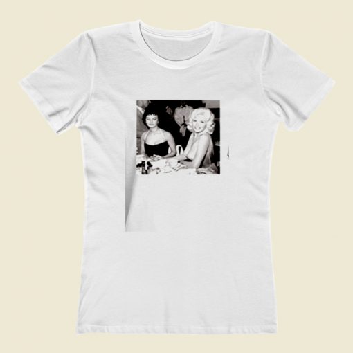 Sophia Loren Staring At Jayne Mansfields Boobs Photo Women T Shirt Style