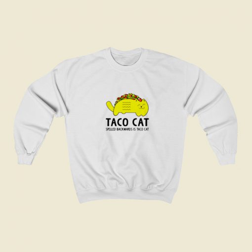 Taco Cat Spelled Backwards Is Toca Cat Christmas Sweatshirt Style