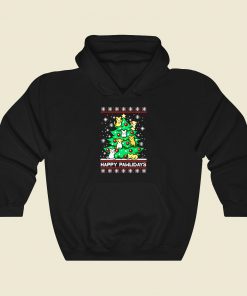 Happy Pawlidays Ugly Christmas Sweater Funny Graphic Hoodie