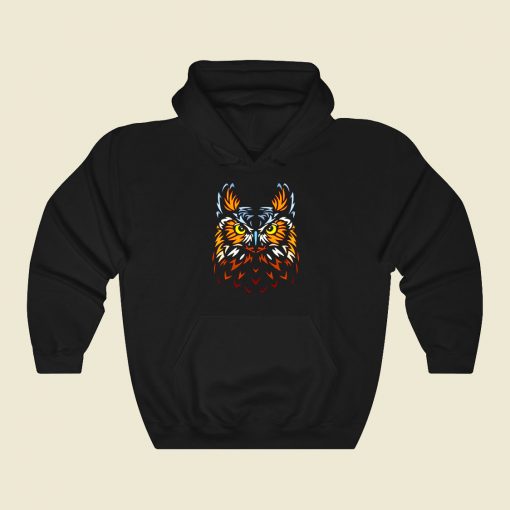Tribal Owl Funny Graphic Hoodie