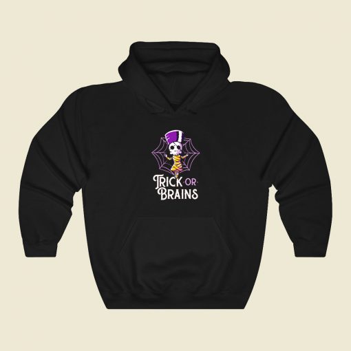 Trick Or Brains Funny Cute Spooky Funny Graphic Hoodie