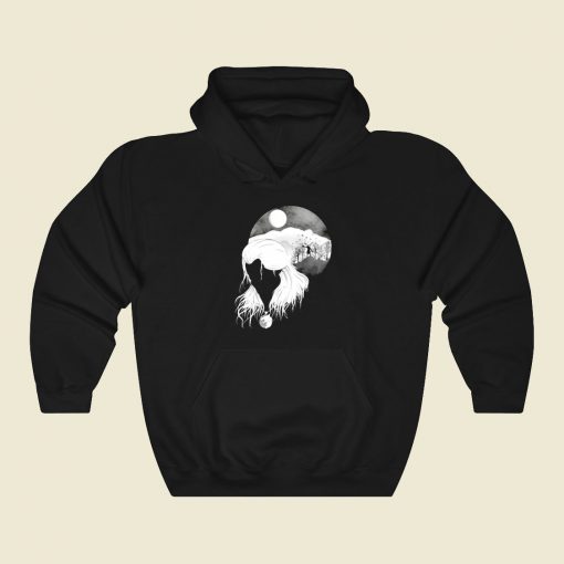 White Wolf Funny Graphic Hoodie