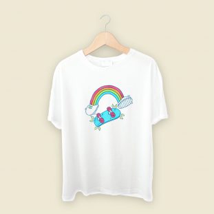 Radbow Rainbow Skateboarding Funny T Shirt Style
