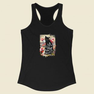 A Little Black Cat Goes With Everything Racerback Tank Top