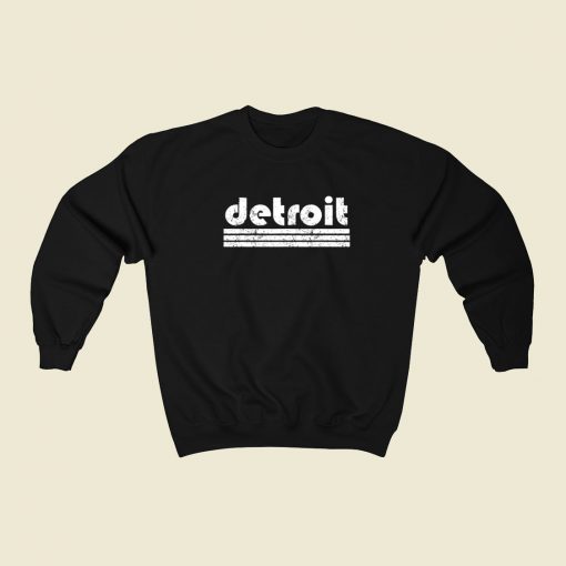Detroit Retro Three Stripe Weathered Sweatshirt Style