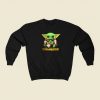 Baby Yodarmeister Mandalorian 80s Retro Sweatshirt Style