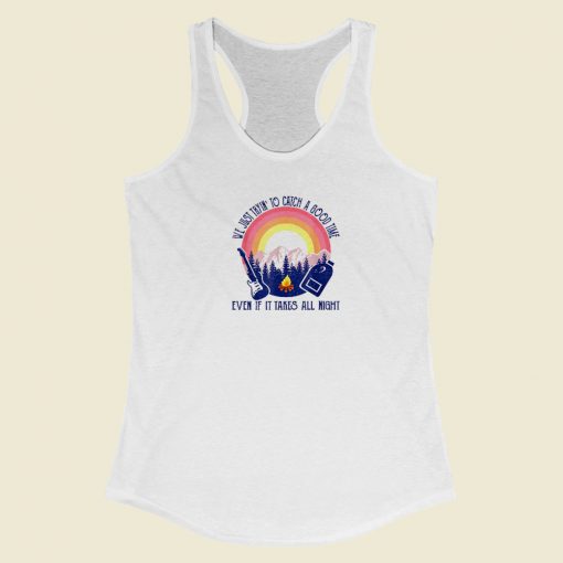 Tryin To Catch A Good Time 80s Retro Racerback Tank Top