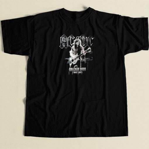 ACDC Malcolm Young 80s Retro T Shirt Style