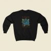 Blue Flower Romance 80s Retro Sweatshirt Style
