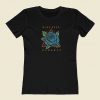 Blue Flower Romance 80s Retro T Shirt Style