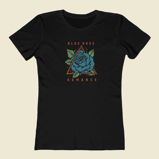 Blue Flower Romance 80s Retro T Shirt Style