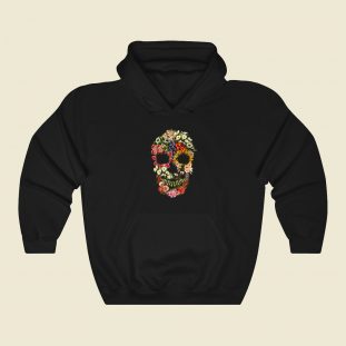 Floral Skull 80s Retro Hoodie Style