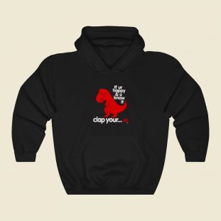 Funny T Rex Clap Your Oh 80s Retro Hoodie Style