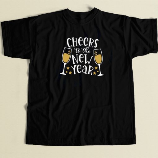Cheers To The New Year 80s Retro T Shirt Style