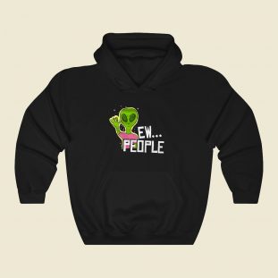 Ew People In Space Area 80s Retro Hoodie Style