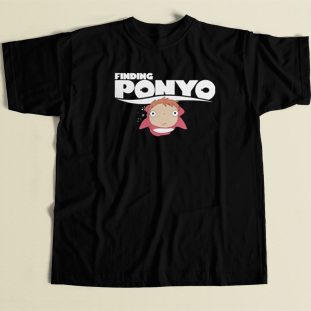 Finding Ponyo Parody 80s Retro T Shirt Style