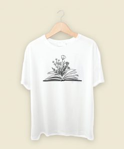Flower Books Read 80s Retro T Shirt Style