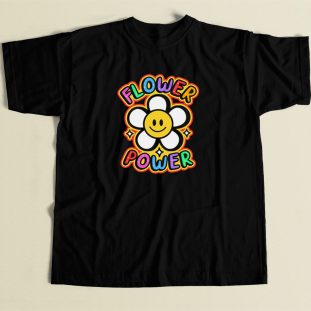 Flower Hippie Power 80s Retro T Shirt Style
