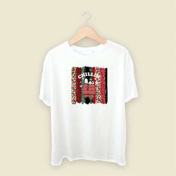 Snoopy Chillin Christmas 80s Retro T Shirt Style