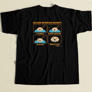 Funny Security Golden Retriever 80s Retro T Shirt Style