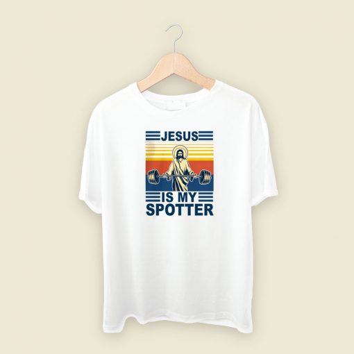 Jesus Is My Spotter 80s Retro T Shirt Style