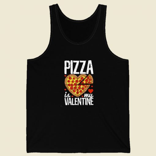 Pizza Is My Valentine 80s Retro Tank Top